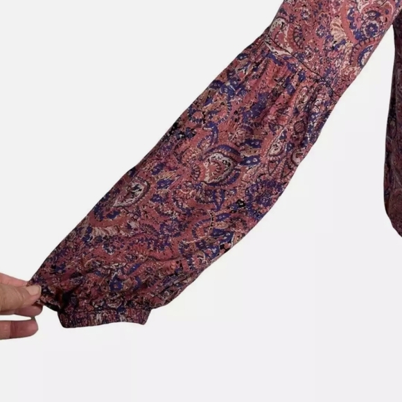 Free People NWOT Paisley Bell Sleeve Zip up the Front Casual Jacket sz MED - Picture 8 of 8